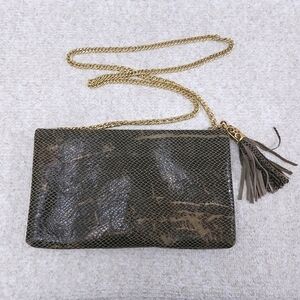 Bags By Pinky Vintage Snake Embossed Crossbody Leather Bag